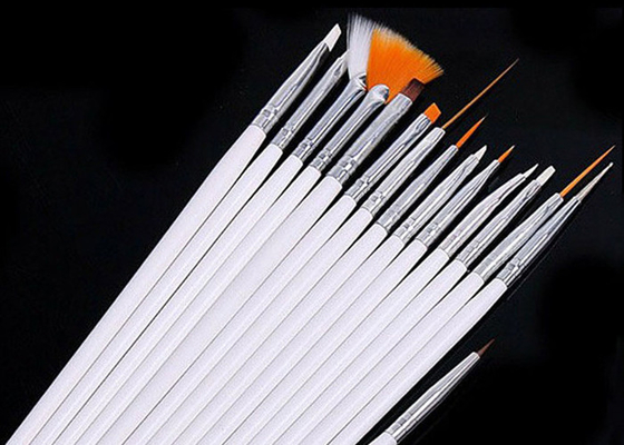 15pcs пригвождают щетки чистки с толстой ручкой для цвета акрилового искусства белого